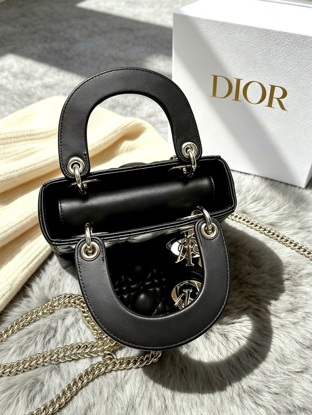 Mini Lady Dior Bag Black Cannage Lambskin - Picture 6 of 7